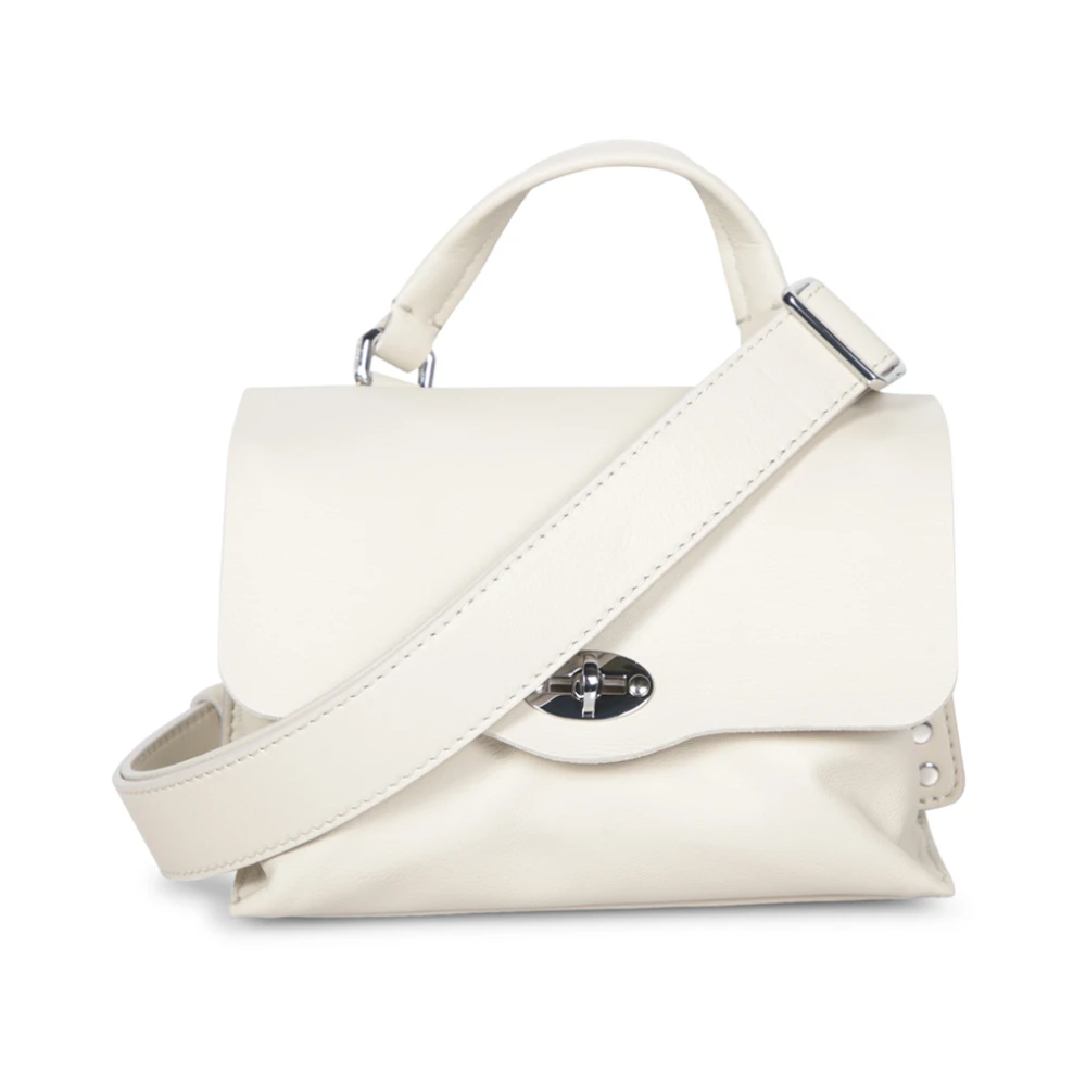 Zanellato Witte Leren Tas met Zichtbare Stiksels White Dames