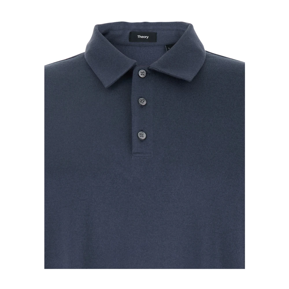 Theory Blauw Poloshirt Klassieke Kraag Katoen Blue Heren