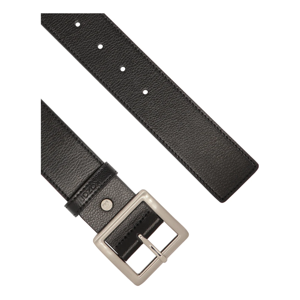 Kazar Minimalistische zwarte riem met vierkante gesp Black Dames