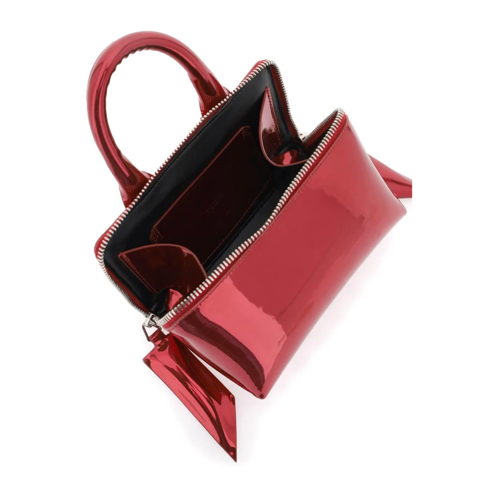 The Attico Mini Tas met Spiegeleffect en Oversized Ritsen Red Dames