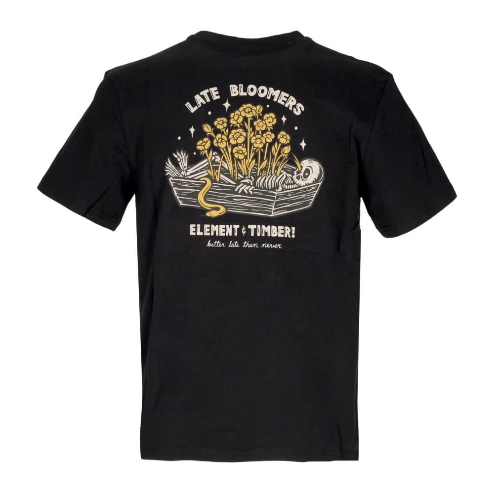 Element Zwarte Coffin Tee met Timber Print Black Heren
