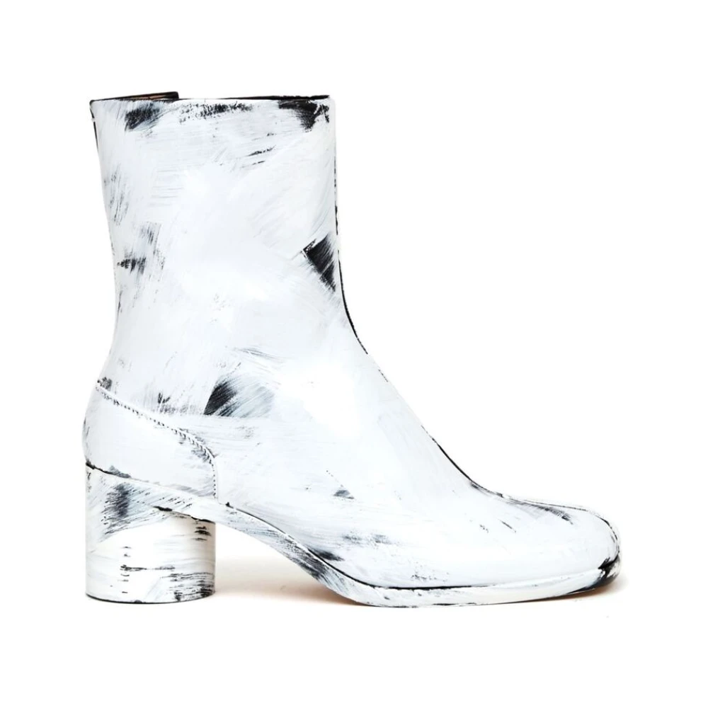 Maison Margiela Tabi Tå Läder Blockklack Skor White, Herr