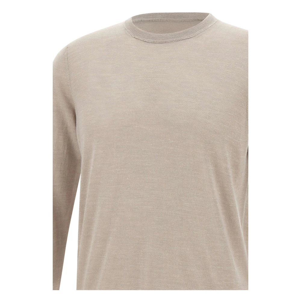 Filippo De Laurentiis Taupe Crew Neck Sweater Beige Heren