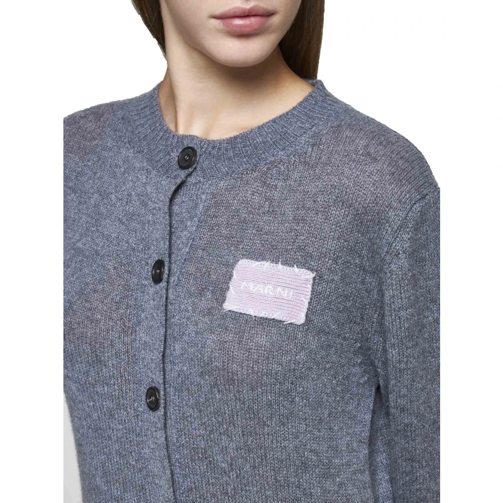 Marni Grafietgrijze Cashmere Cardigan Sweater Gray Dames