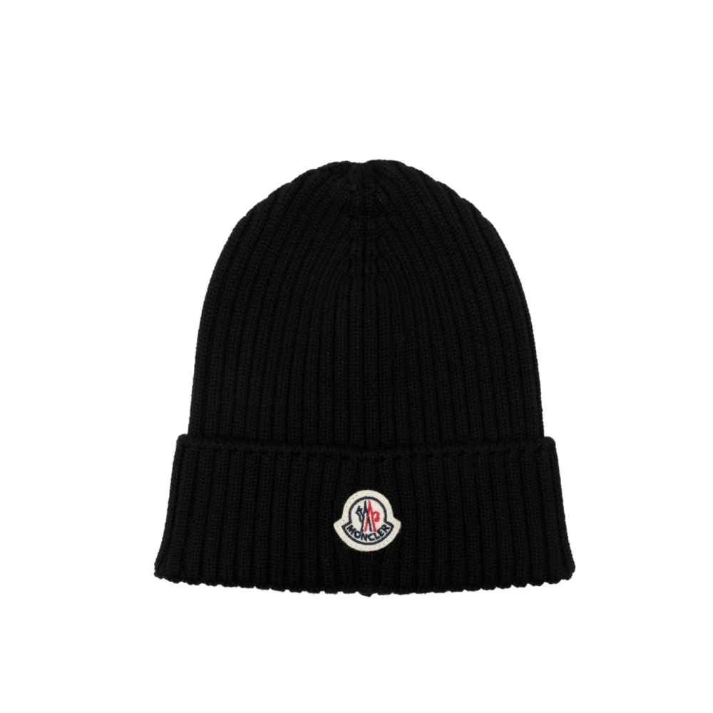 Moncler Black Hats & Caps, Unisex, M, Archive Logo Hat