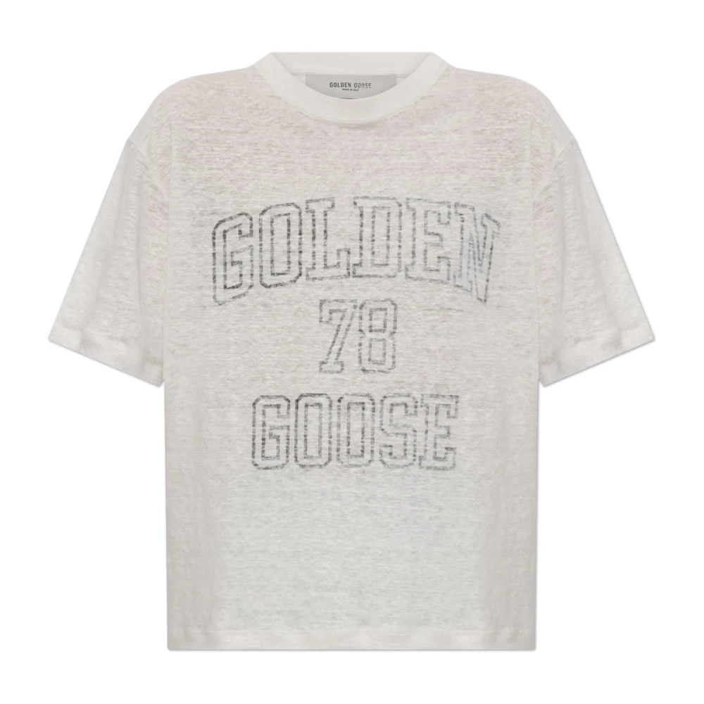Golden Goose Linnen T-shirt Beige Dames