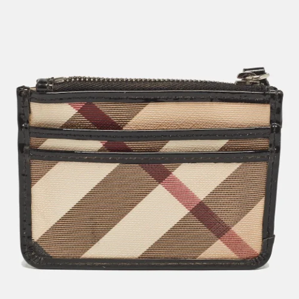 Burberry Vintage Pre-owned Coated canvas wallets Beige Dames