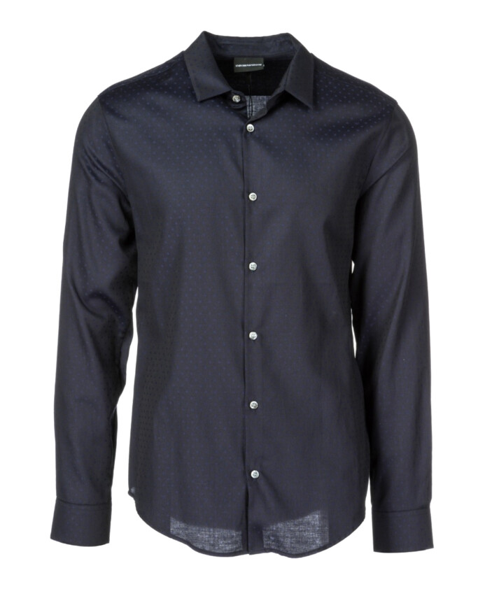 chemise-slim-fit-en-coton-avec-imprime-a-pois