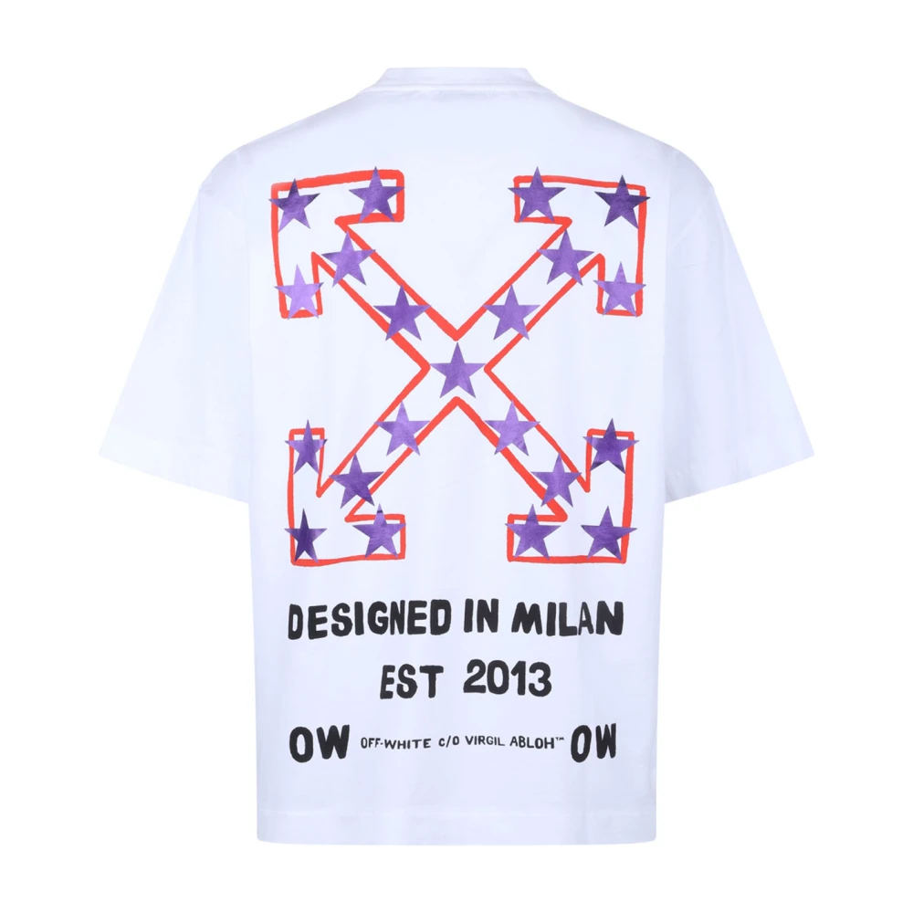 Off White Ster Pijl Logo Print T-Shirt White Heren