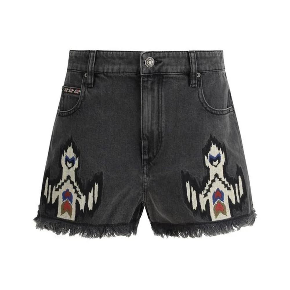 Isabel Marant Étoile Denim Lesia Shorts met iconische details Black Dames