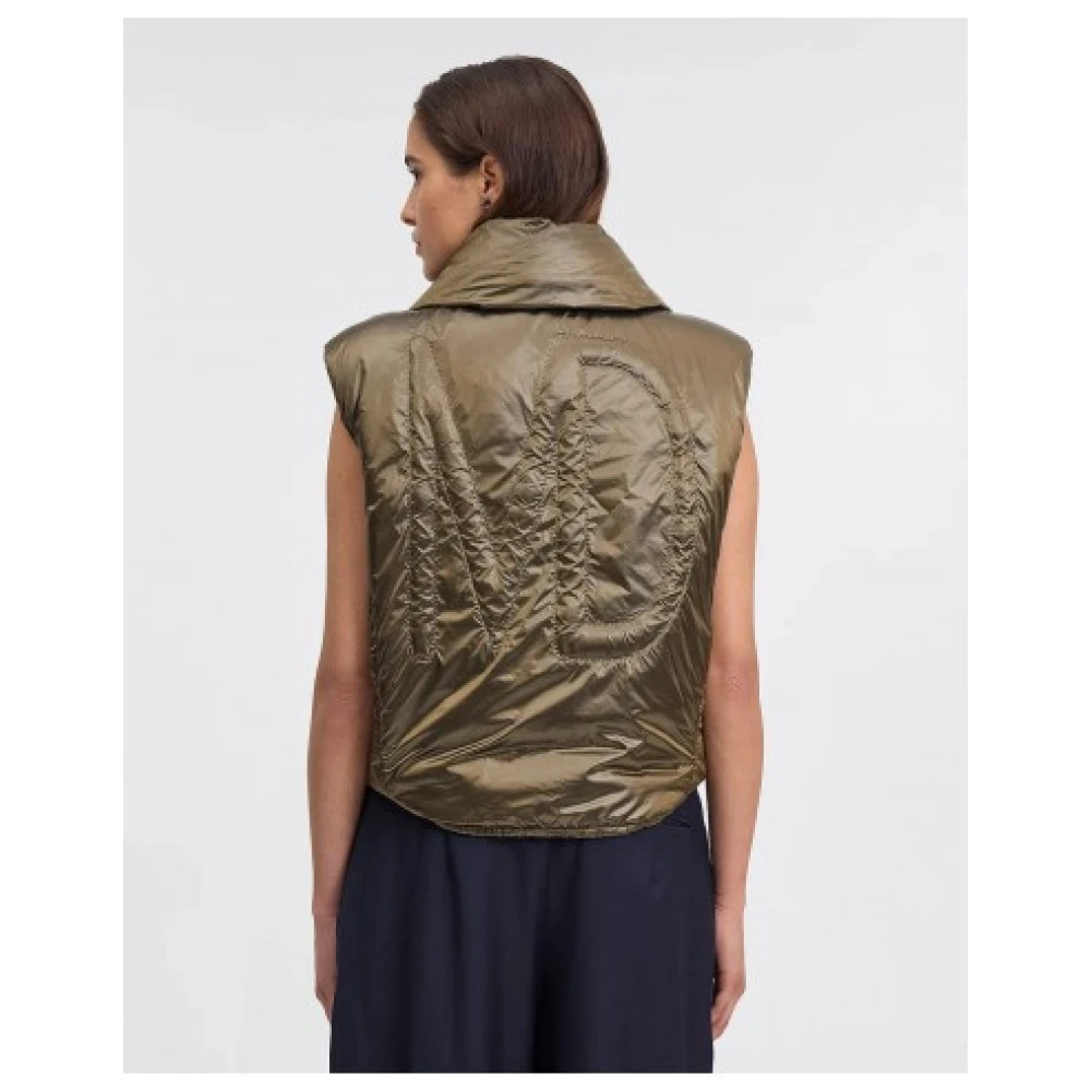 Mes Demoiselles Gewatteerde mouwloze vest in khaki brons Green Dames