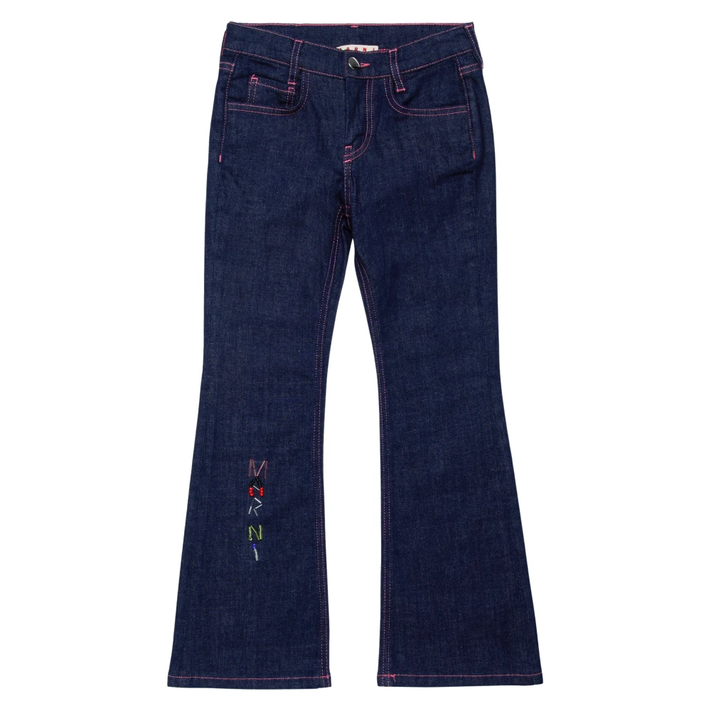 Marni Girls Blue Jeans, 12 Y, Flared Jeans