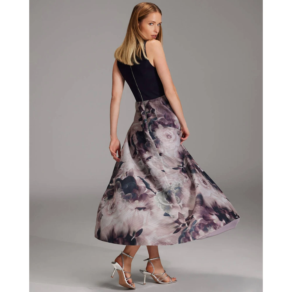 Swing Gedrukte Gestreepte Avondjurk Multicolor Dames