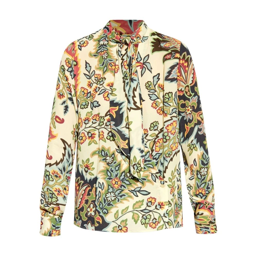 ETRO Botanische Print Sjaalkraag Overhemd Multicolor Dames