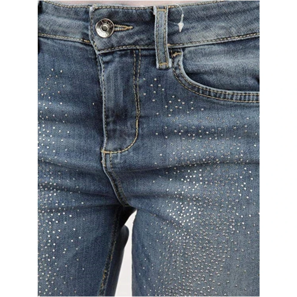 Liu Jo Divine Skinny Jeans met strass Blue Dames