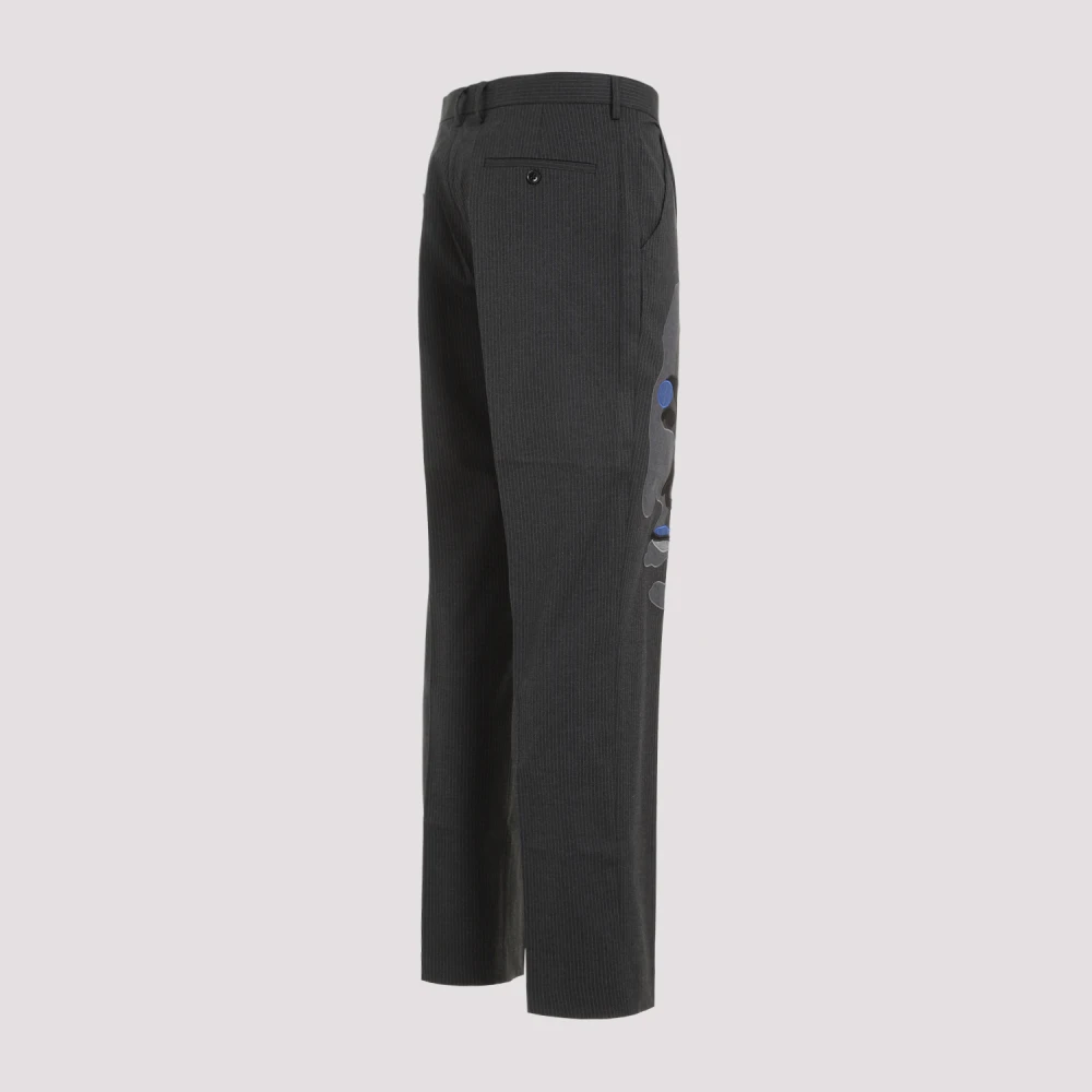 KidSuper Studios Grijze gezichtsbroek polyester rayon mix Gray Heren