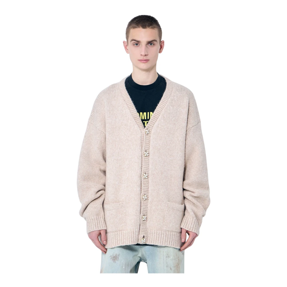 Vetements Parelknoop Wol Vest Beige Heren