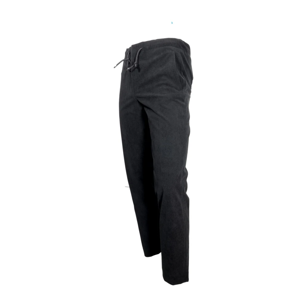 Hugo Boss Fluweel Geribbelde Taps Toelopende Broek Zwart Black Heren