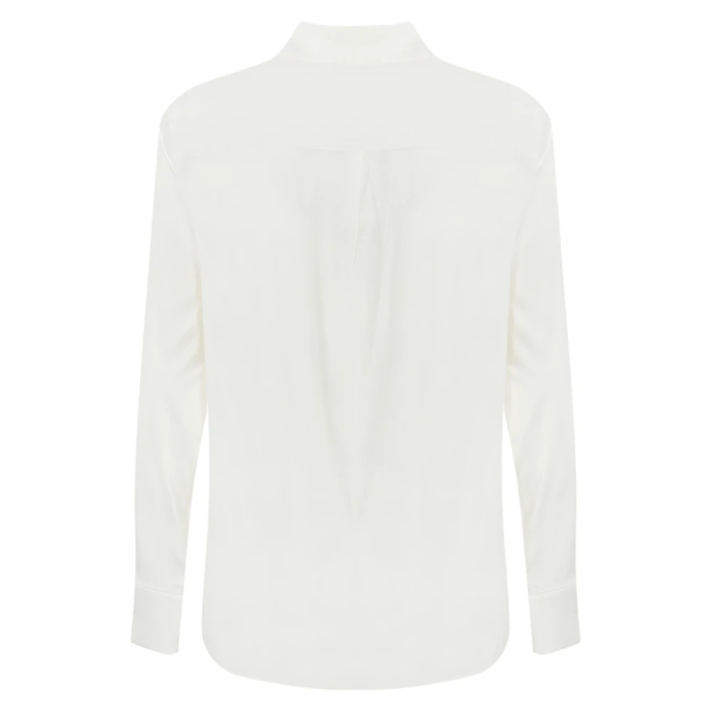 Max Mara Witte Zijden Overhemd Lange Mouw White Dames