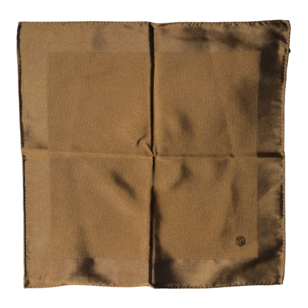 Dolce & Gabbana Men's Brown Silk Scarves, One Size, Handkerchief Pocket