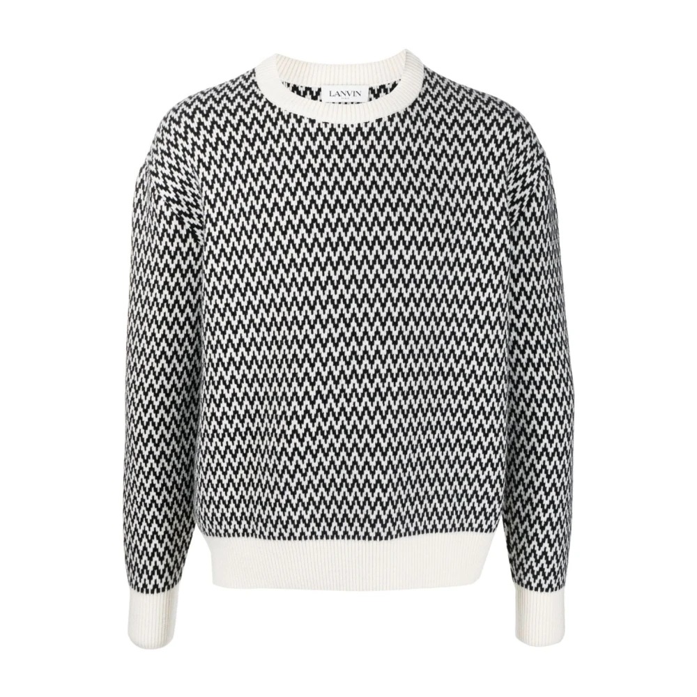 Lanvin Zwarte Gebreide Trui Black Heren