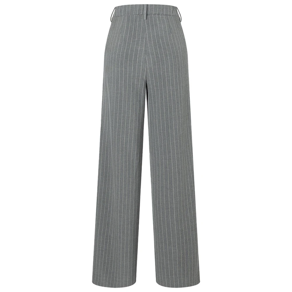 MAC Gestreepte Bi-Stretch Broek Chaja Gray Dames