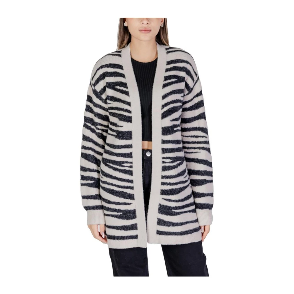 Jacqueline de Yong Gebreide Vest Herfst Winter Collectie Gray Dames