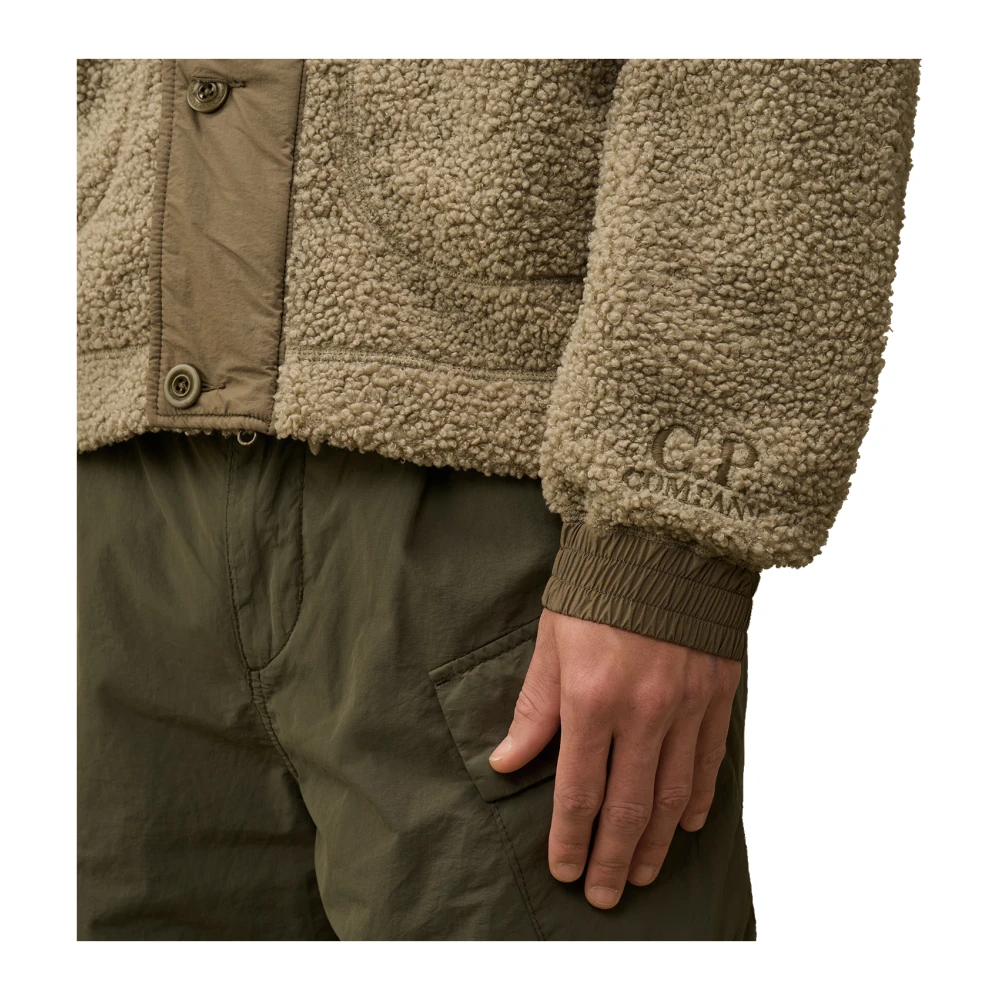 C.P. Company Polar Fleece capuchonjack met Taylon-L inzetstukken Brown Heren