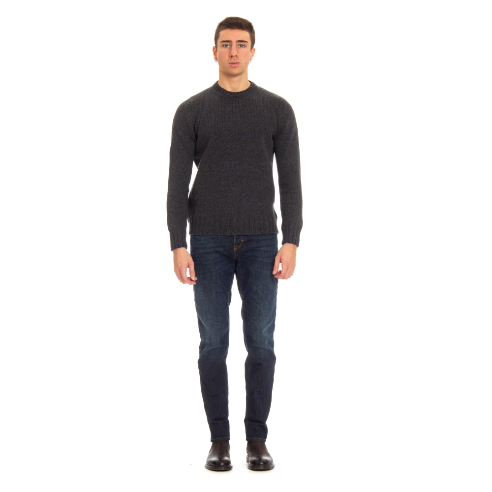 Gran Sasso Round-neck Knitwear Blue Heren