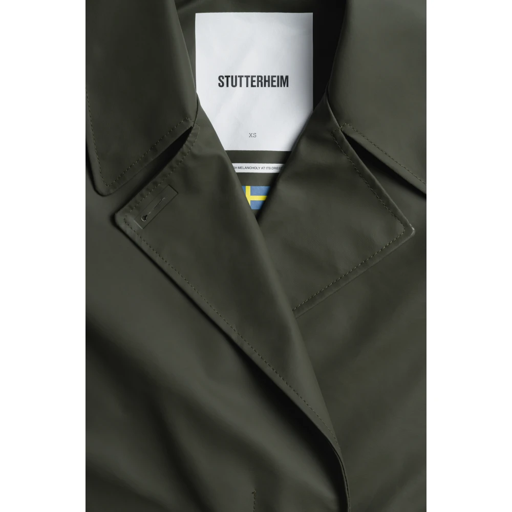 Stutterheim Elegante Regen Trenchcoat Green Dames