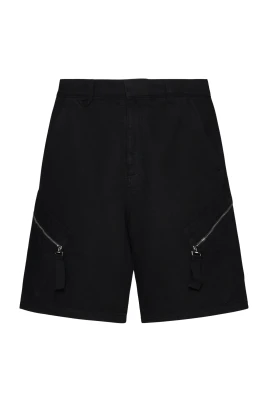 Svarta canvas shorts med fickor