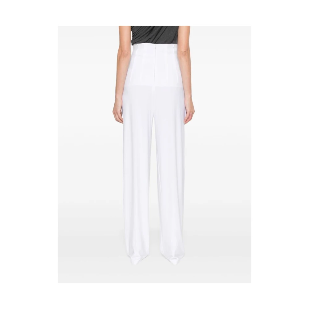 Norma Kamali Witte op maat gemaakte geplooide broek White Dames