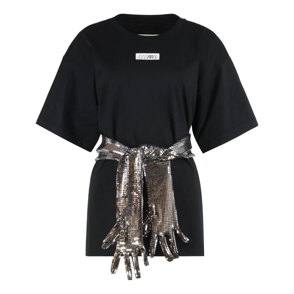 Mm6 Maison Margiela Vrouw Zwart Tops Dames, M, T-Shirts