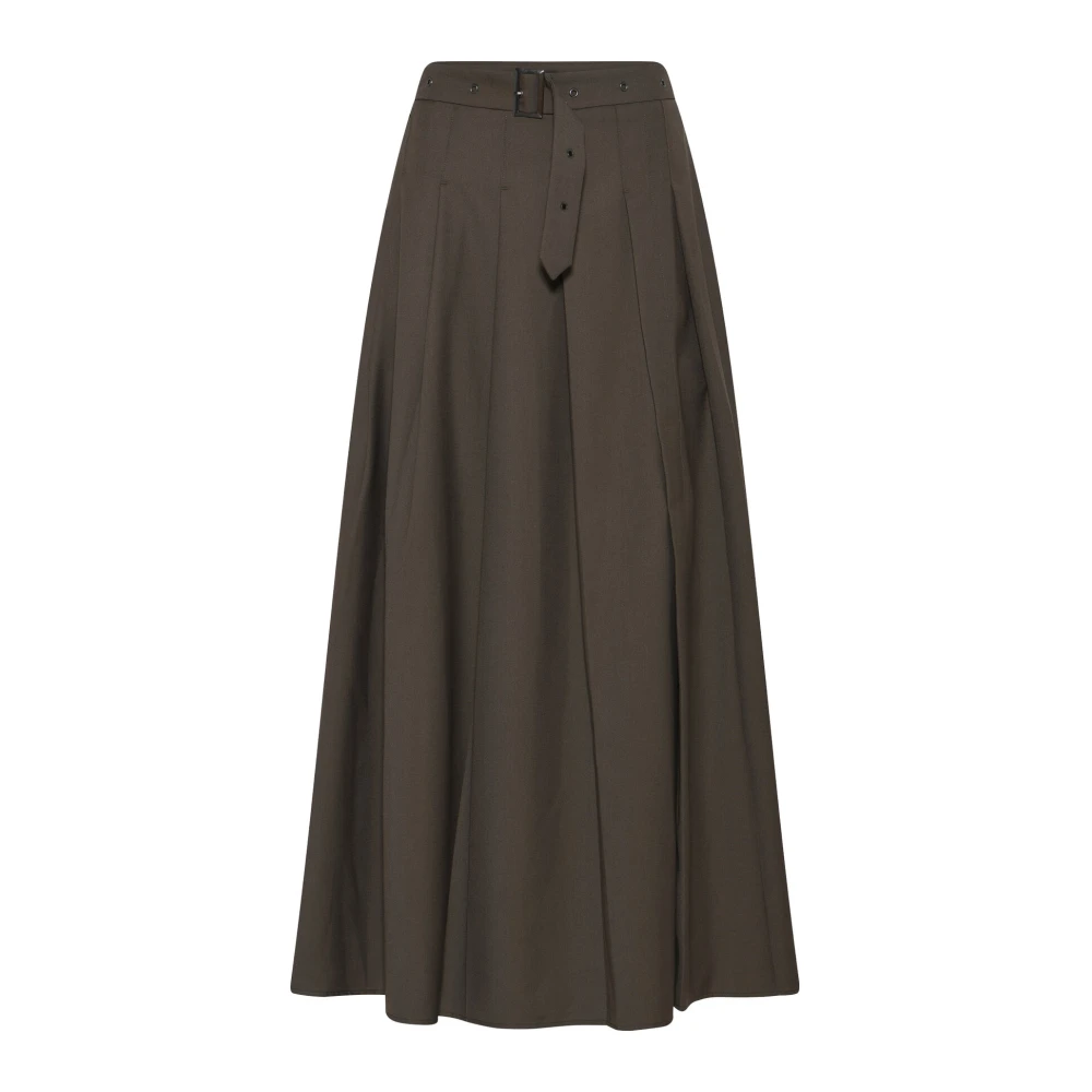 Bruuns Bazaar Donkere Beton Midi Rok met Riem Gray Dames