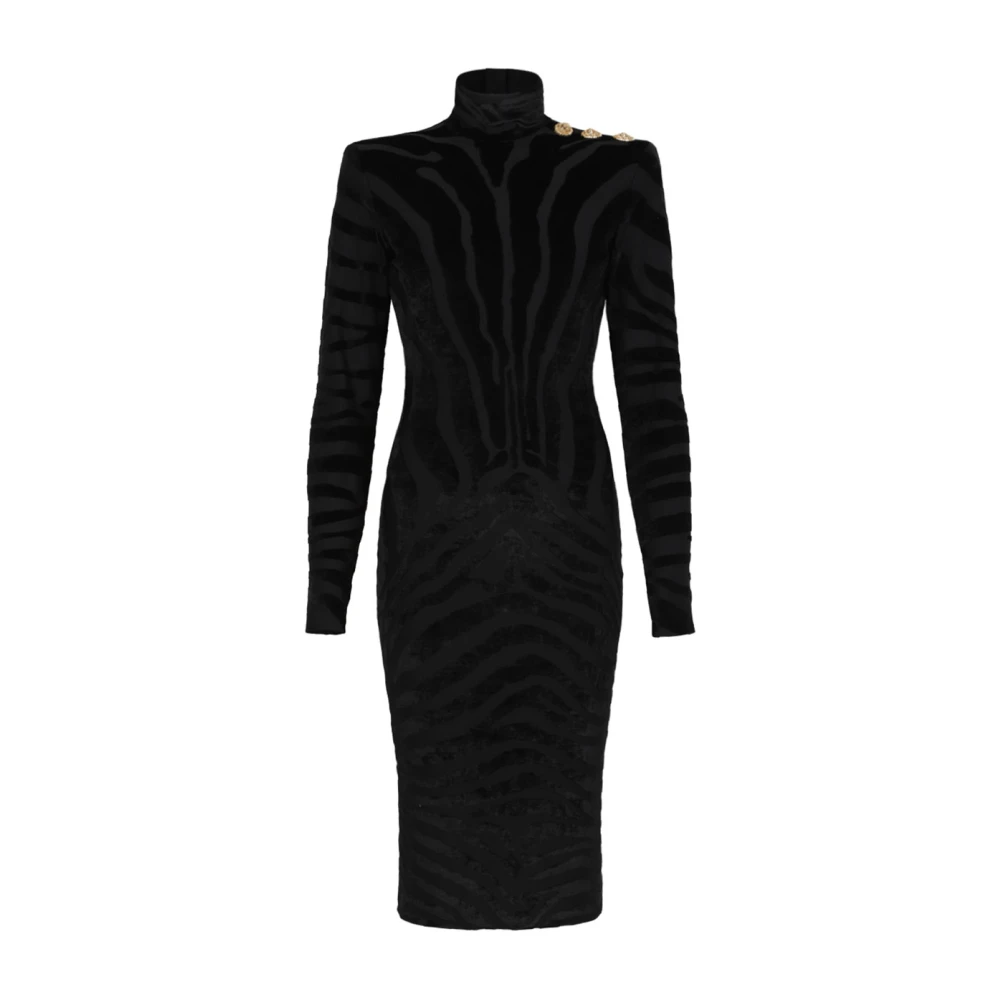 Balmain Women's Black Short Zebra Velvet Dress - Short Dresses - Xs - Dresses