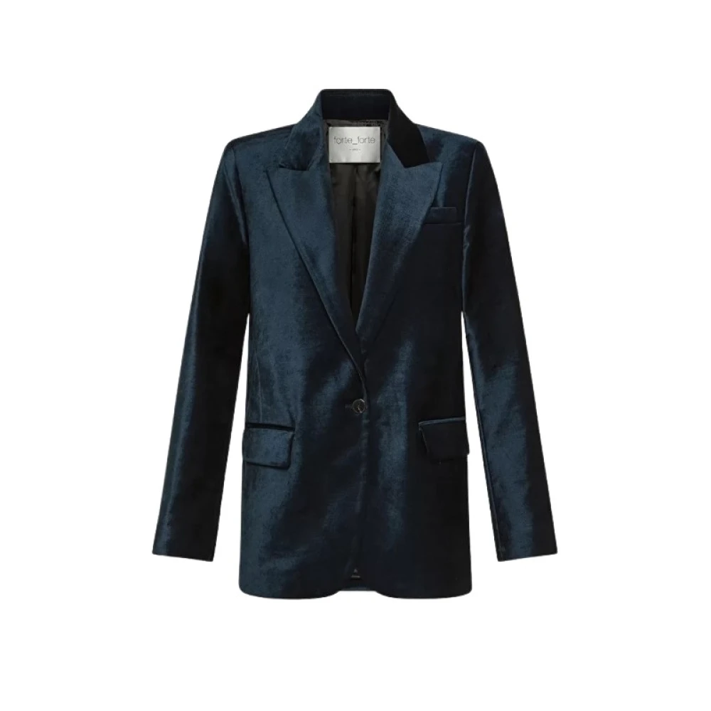 Forte Velvet Blazer Notte Blue Dames