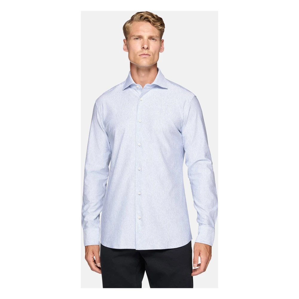 Boggi Milano Regular Fit Katoenen Jersey Poloshirt Blue Heren