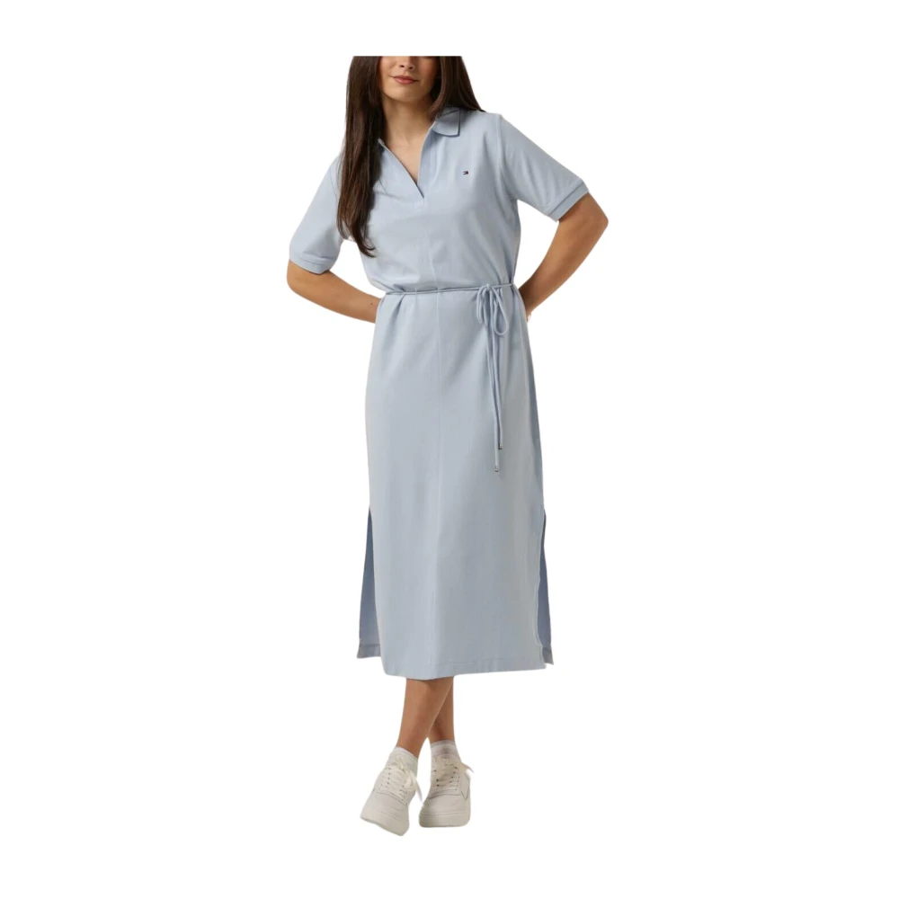 Tommy Hilfiger Lichtblauwe Polo Jurk Blue Dames
