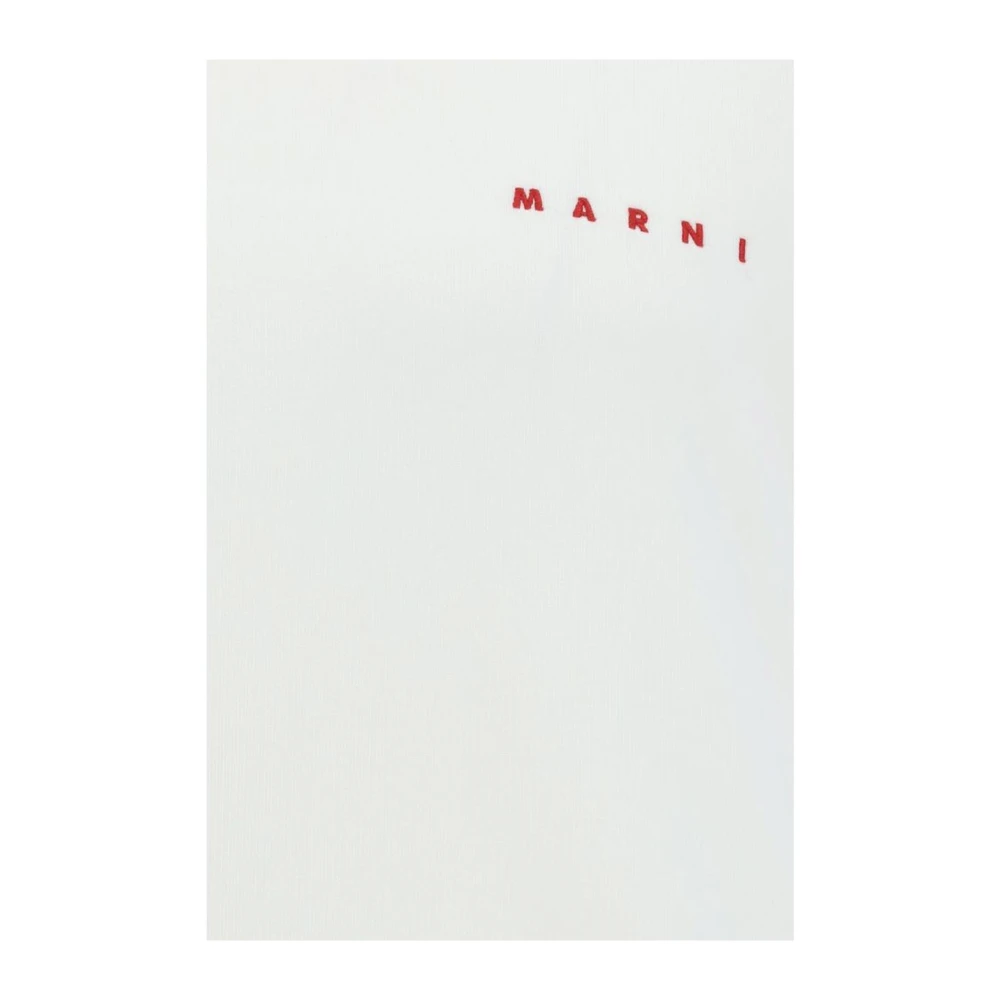 Marni Katoenen Hoodie met Kangoeroezak White Heren