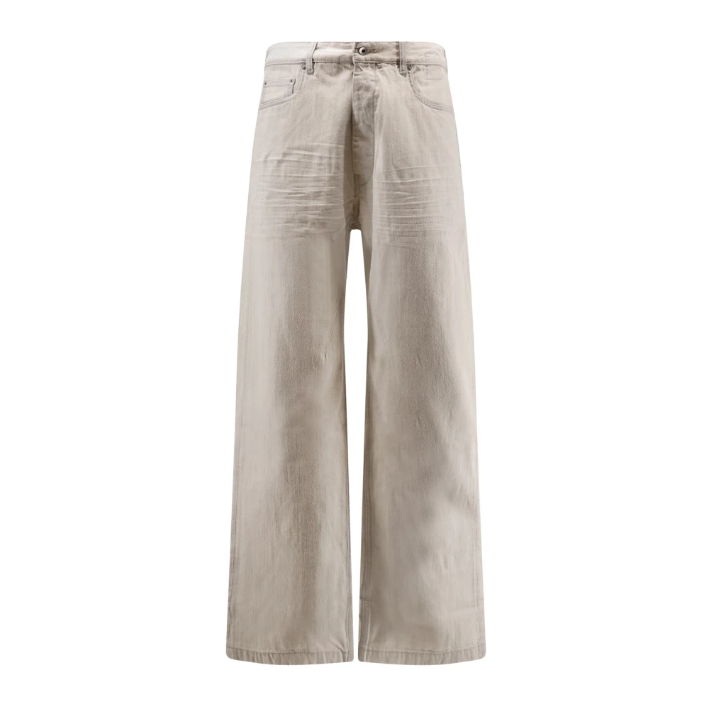 Rick Owens Men's Beige Wide Jeans, W32, Geth Jeans