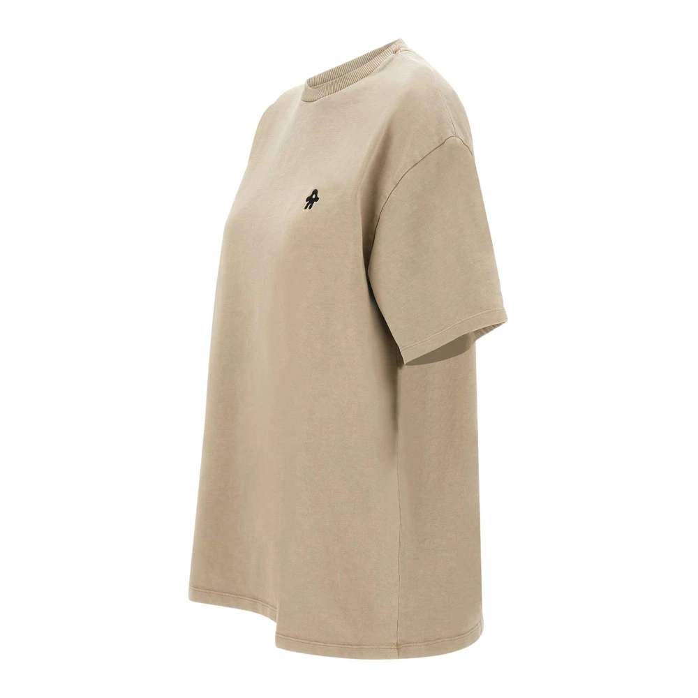 Avavav Beige Katoenen T-shirt met Geborduurd Logo Beige Dames