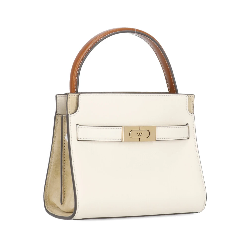 TORY BURCH Ivoor Leren Dames Tas met Handvat Beige Dames
