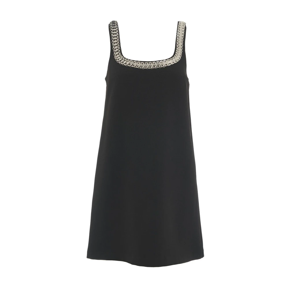 Pinko Metallic Scoop Neck Slip Jurk Black Dames