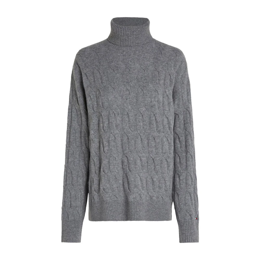 Tommy Hilfiger Gevlochten coltrui Gray Dames