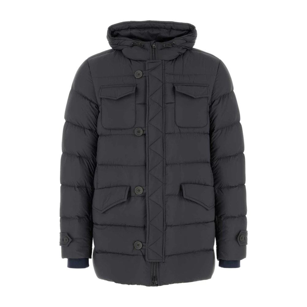 Herno Donkergrijze Nylon Donsjas Gray Heren