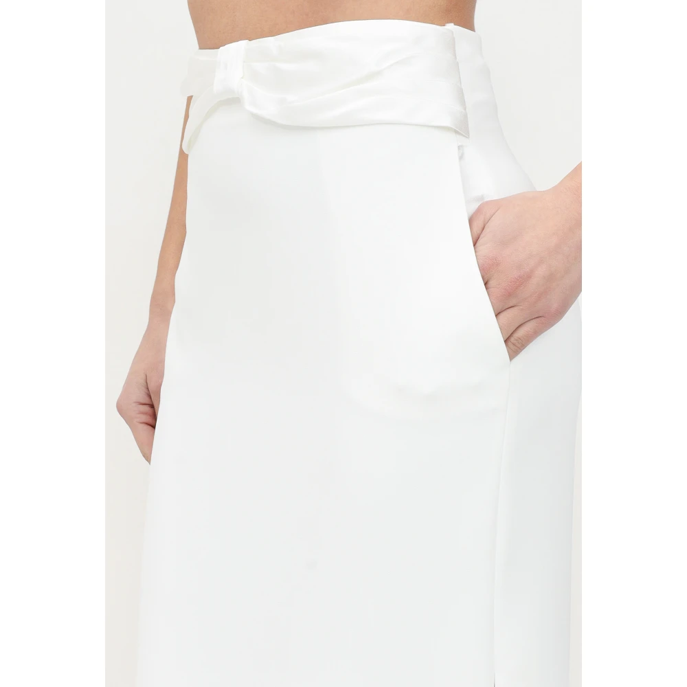Elisabetta Franchi Ivoor Lange Elegante Rok White Dames