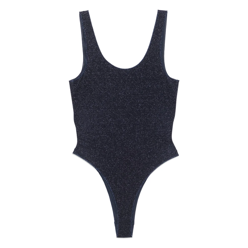 Oseree Nachtblauwe Lurex Sportieve Badpak Blue Dames