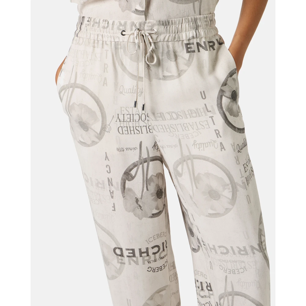 Iceberg Jogging fit broek in dubbele viscose georgette stucco kleur Beige Dames