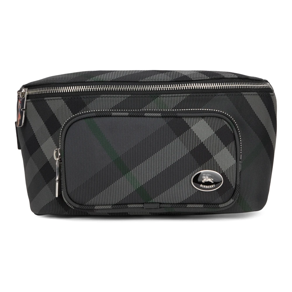 Burberry Gray Bum Bags, Male, One Size, Marsupio Grid