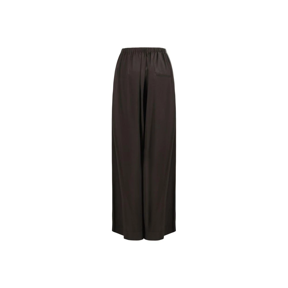 Quira Wijde broek met elastische tailleband Brown Dames